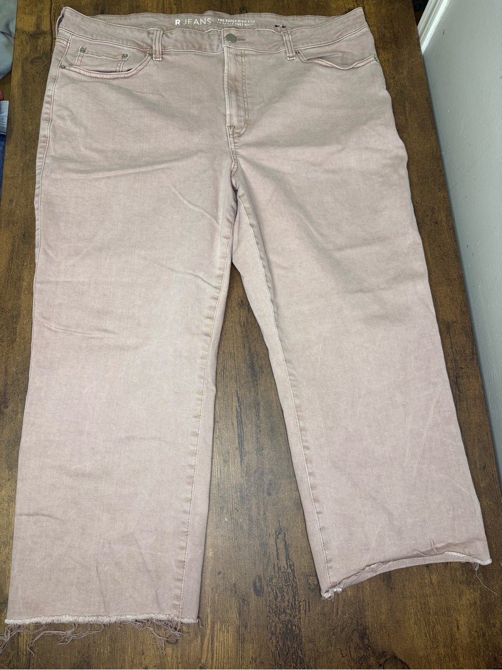 R Jeans Women's Blush Pink Straight CropThe Super High Rise Jeans